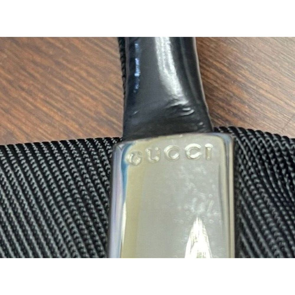 GUCCI Black Nylon Patent Tote Handbag Purse Women Laptop Business Overnight Hobo - Picture 2 of 15